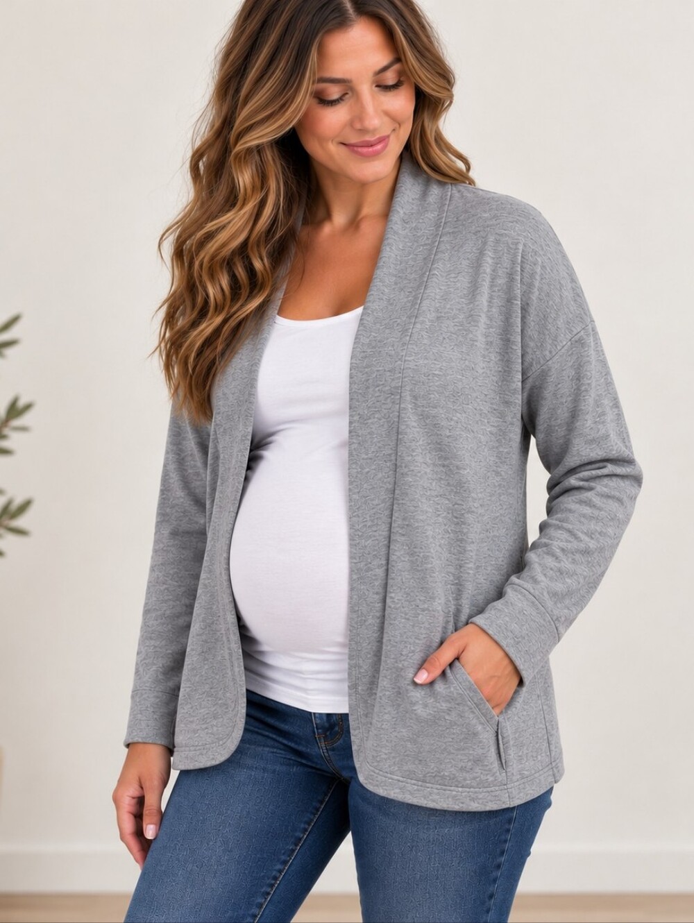 OLD NAVY Maternity Cardigan Wrap Jacket Gray Size L